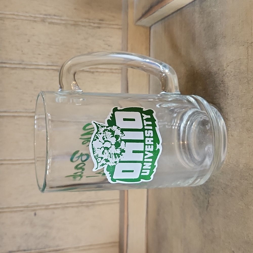 Vintage Ohio University We Back the Cats Glass with Handle
